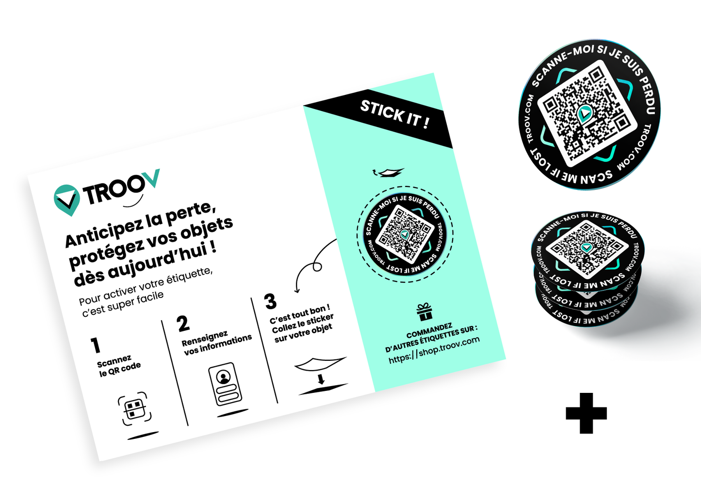 FAMILY PACK - 25 self-adhesive and ultra-resistant QR Code labels