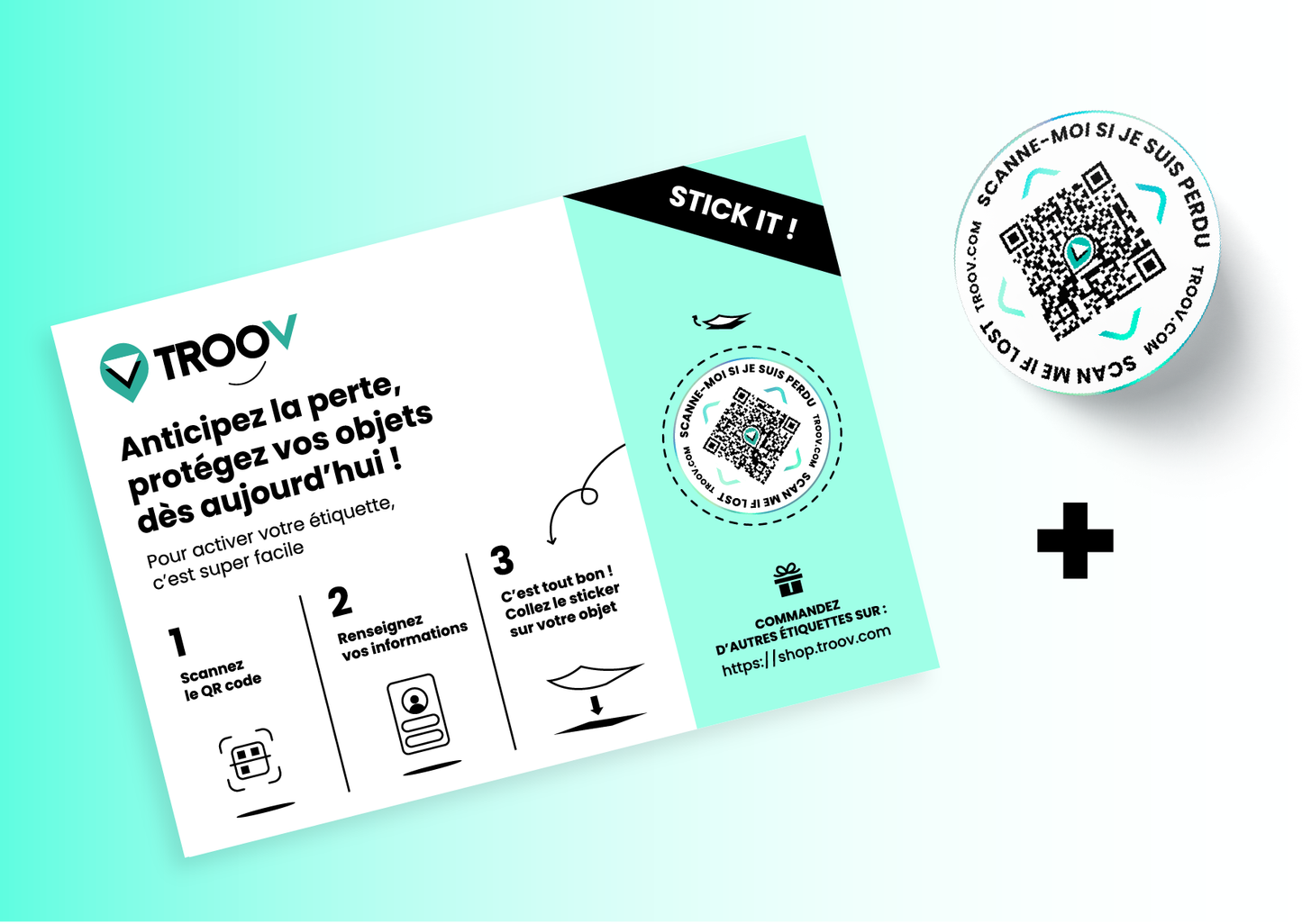 Duo d'étiquettes QR Code autocollantes et ultra-résistantes