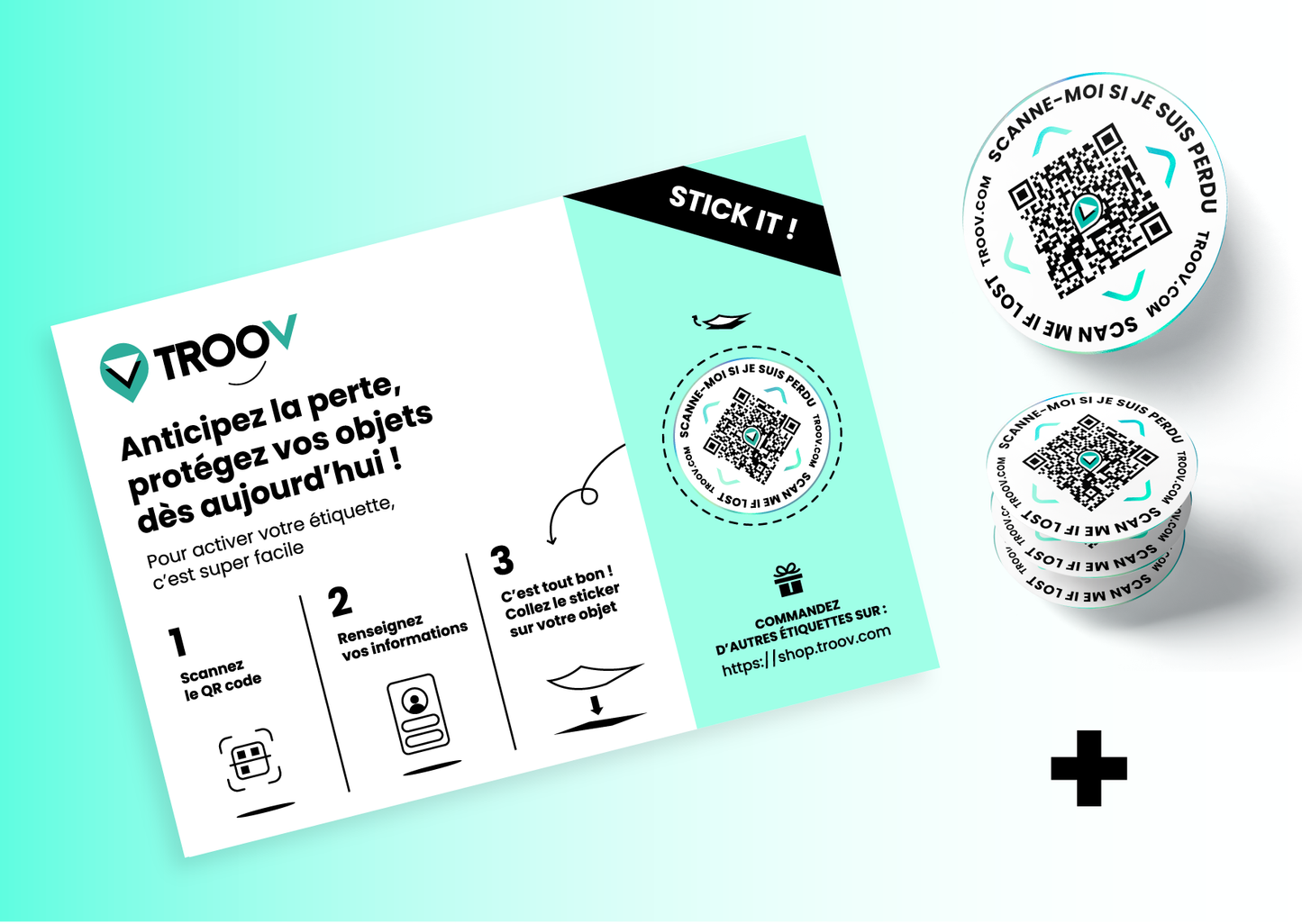 Pack 5 - Self-adhesive and ultra-resistant QR Code labels 